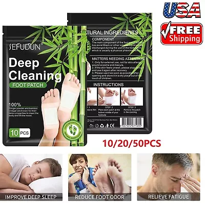 50× Detox Foot Pads Patch Detoxify Toxins Slimming Cleansing Stress Relief USA • $8.73