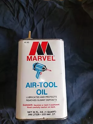 Marvel Air-Tool Oil Tin 32 Fl. Oz. Quart Can Vintage EMPTY • $9.99