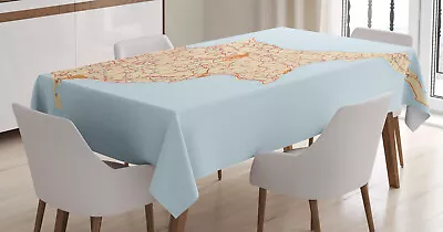 Cyprus Tablecloth Detailed Country Road Map • £20.99