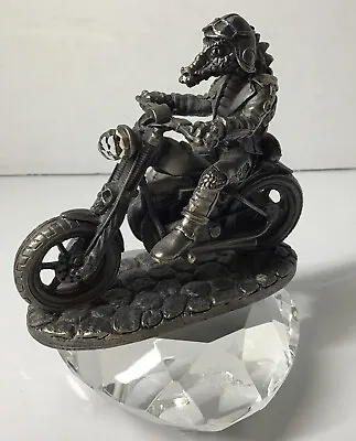 The Biker By Mark Locker 3155 U.K. Pewter 3” Tall Genuine Red And Clear Crystals • £33.73