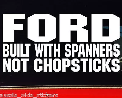 $6.90 • Buy New 200mm Funny 4x4 Car Ute Wagon Stickers FORD BUILT WITH SPANNERS
