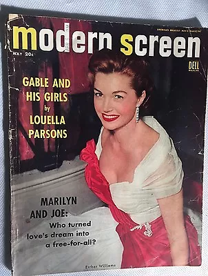 Modern Screen Magazine 1954 Esther Williams Marilyn Monroe Lingerie Photo Gable • $73.73