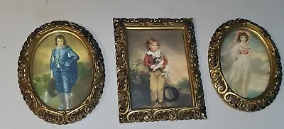 Vintage Gesso Wood Frames Gold Gild LOT OF 3 - Blue Boy Pinkie Master Simpson! • $44.95