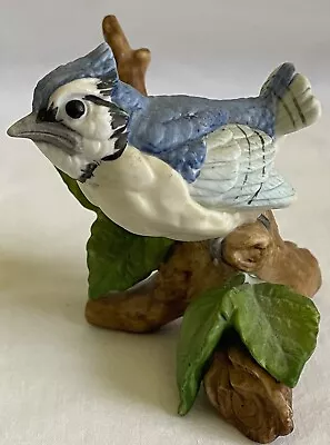 Vintage LEFTON Porcelain Bluejay #03305 Blue Bird On Branch Hand Painted • $9.99