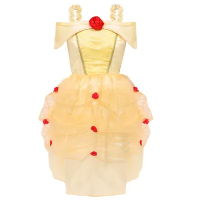 Golden Princess Costume Girls Film Kids Character Fancy Dress World Book Day • £6.99