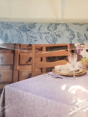 Vintage NEW NOS Metropolitan Home Design Vinyl Lace Tablecloth 70 Inch Round • $10
