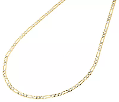 Clearance 14K Yellow Gold 2mm Diamond Cut Figaro Necklace Chain 2mm 24 Inch • $239.99