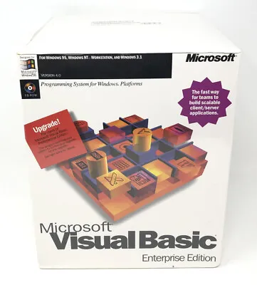 Microsoft Visual Basic Enterprise Ed 4.0 SEALED CD ROM For 95 NT Workstation 3.1 • $400