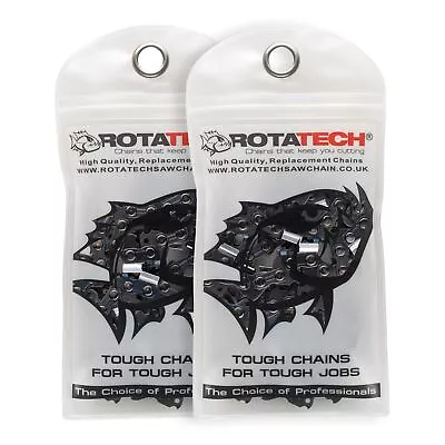 Two Rotatech Chain 3/8” 1.3mm 40DL Black & Decker Mowerland Hyundai EFCO • £14.49