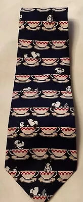 Vintage SNOOPY &Friends Black Character Silk Tie Made In USA #583 • $9.99