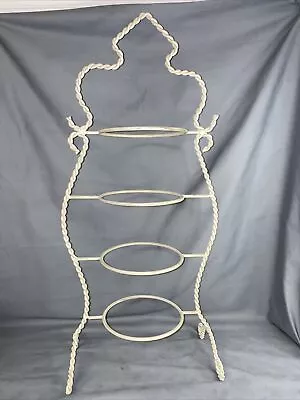 4 Tier Dessert Plate Stand Vintage Victorian Style Twisted Metal 22” Tall • $100