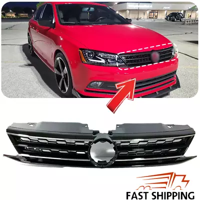 Fits 2015 2016 17 2018 Volkswagen VW Jetta Front Bumper Chrome Grille Mesh Grill • $48.83