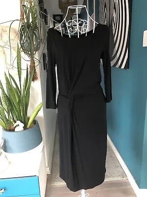 $35 • Buy BNWT Laura Ashley Black Dress With Gathered  Front And 3/4 Sleeves. Size 8