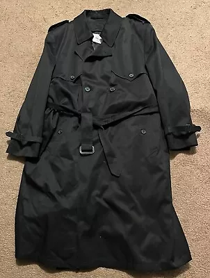 Mazzoni Men's 44 R Black Trench Coat D.b.  Zip-out Winter Liner Euc! • $27.99