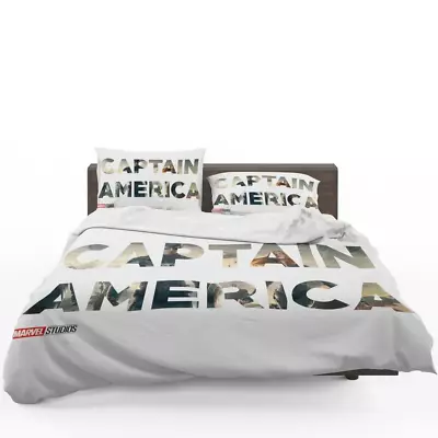 Captain America The First Avenger Movie Quilt Duvet Cover Set Bedroom Decor • £43.19