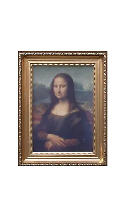 Mona Lisa Vintage Luxury Antique Style Painting Picture Framed Canvas Wall Art  • £35