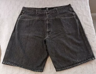 Vintage Marithe Francois Girbaud Jean Shorts Mens 42 Black Denim Baggy Loose Fit • $31.49