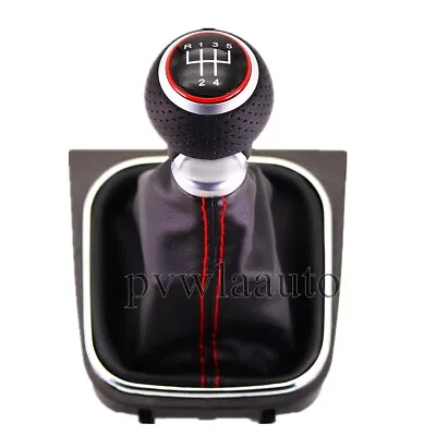 5 Speed Gear Shift Knob Leather Boot For VW Golf 5 R32 GTI Rabbit 2004 - 2009 • $15.19