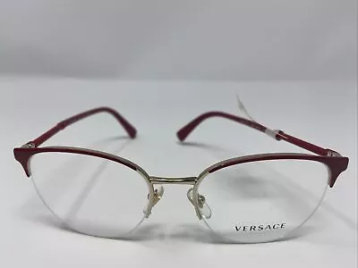 Versace Eyeglasses Frame 1247 1408 52-17-140 Red/gold Half Rim Gt17 • $109.75