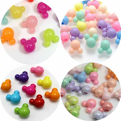 750pcs Mixed Color Various Style Acrylic Mouse Face Beads 12mm Jewelry Making • $15.37