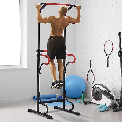 Steel Multi-Use Exercise Power Tower Station Adjustable Height W/ Grips • £74.99