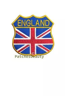 England Union Jack Shield UK Embroidered Iron Sew On Patch Jacket Jeans Hat A-91 • £2.05