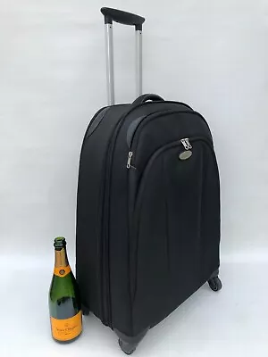 SAMSONITE Black Nylon Medium Expandable Four Wheel Spinner Suitcase • £51.99