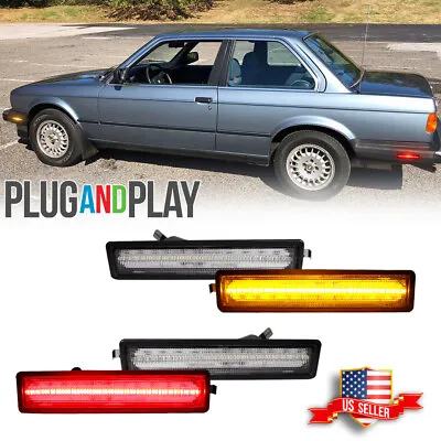 4PCS Clear LED Front & Rear Bumper Side Marker Lights For BMW E30 3 E34 5 Series • $53.99