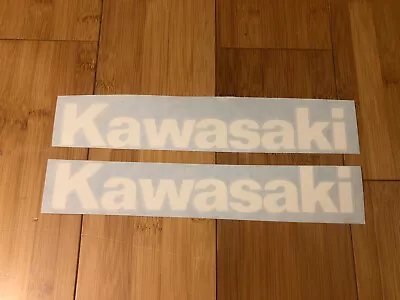 Kawasaki 9” Logo (set 2x) White Decal Sticker Vinyl Dirtbike Motorcycle Bike ATV • $7.50