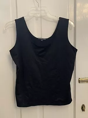 A'Nue Ligne Black Stretch Scoop Neck Reversible Sleeveless Tank Top Sz L1 • $9.99