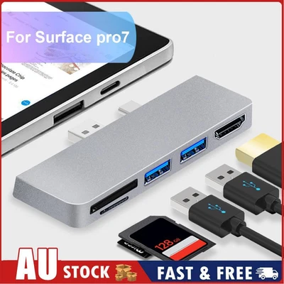 $23.89 • Buy USB Hub 3.0 Docking Station For SD/TF Card Reader Hub For Surface Pro 7 (Silver)