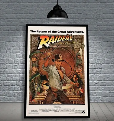 $109.99 • Buy Indiana Jones And The Raiders Of The Lost Ark Framed Movie Poster Print Cinema 