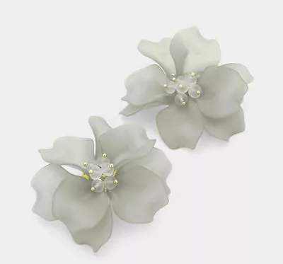 MARNI H&M  Gray Flower Earring Set • $25.99