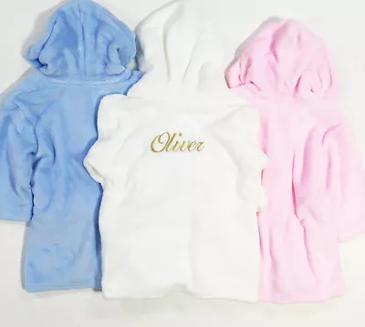 £13.99 • Buy Personalised Baby Robe Bath Embroidered Dressing Gown Boy Girl Gift Crown Soft