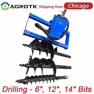 Skid Steer Hydraulic Heavy Duty Auger Frame Post Hole Digger With 6  & 12  & 14  • $2269