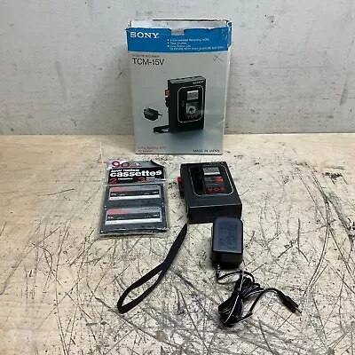 Vintage Sony TCM-15V Cassette Recorder Tested W/ Box • $23.76