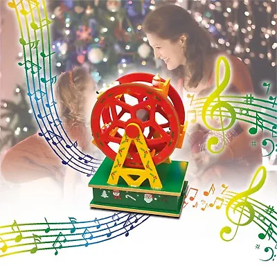 Home Christmas Festive Musical Wooden Ferris Wheel Music Box Ornament Decoration • £16.99