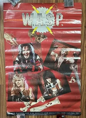 1984 WASP W.A.S.P. Troubadour Record Store Promo Poster 24” X 36”  RARE HTF • $59.95