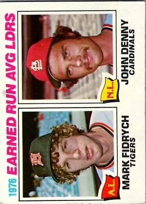 1977 Topps #7 ERA Leaders/Mark Fidrych/John Denny • $1.99