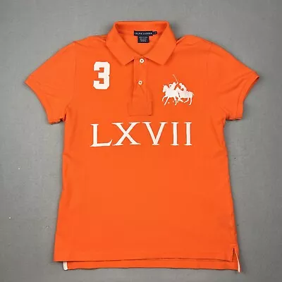 Vintage Ralph Lauren Polo Youth L Dual Match Logo Orange 90s Big Pony LXVII #3 • £18.46