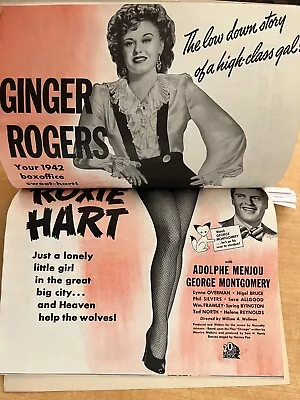 2 MOTION PICTURE HERALD 1942 Donald Duck Ginger Rogers WWII PROPAGANDA FILM ADS • $35