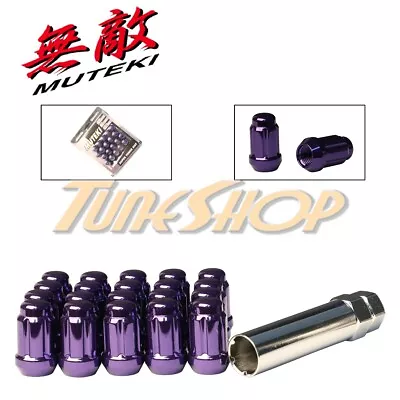 Muteki Close End Spline Tuner Lock Lug Nuts 12x1.5 1.5 Acorn Wheels Rim Purple T • $59.95