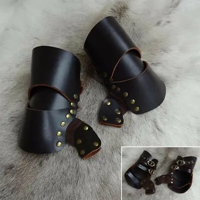 £27.99 • Buy Medieval Studded Black Leather Gauntlets  For Stage,Costume & Re-enactment
