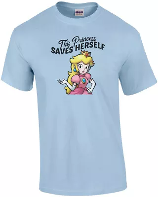 This Princess Saves Herself - Feminist T-shirt - Super Mario Bros T-Shirt • $19.99