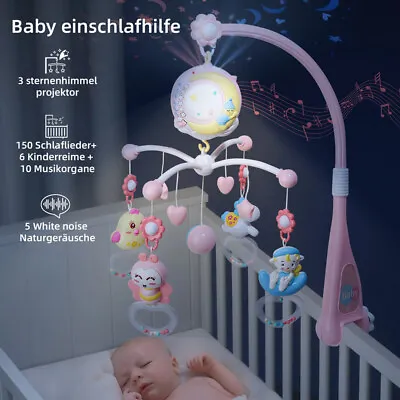 Baby Musical Crib Bed Bell Cot Mobile Stars Dreams Light Nusery Lullaby Toy New • £21.89