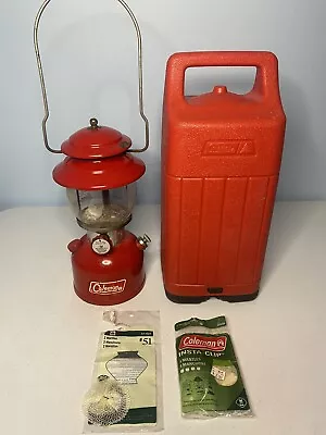 Vintage Red Coleman 200-a Single Mantle Lantern 71 • $69.99