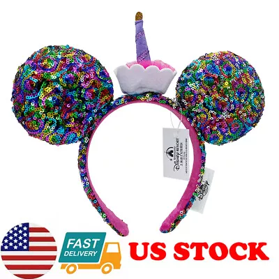 Disney- Birthday Cake Candles Sequin Mouse Ears Parks Headband For Kids Adult • $15.52