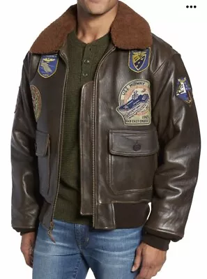 Schott NYC Genuine Shearling Collar G-1 Flight Jacket Sz XL • $465