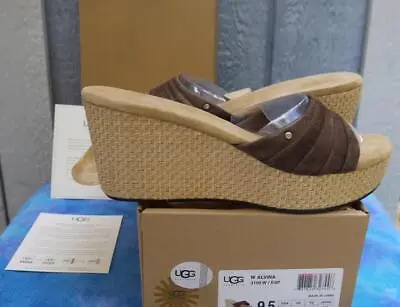 NIB UGG Australia ALVINA 3  Wedge Platform Sandal - Espresso - 9.5M / EUR 40.5 • $39.97