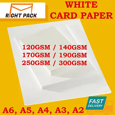 £0.99 • Buy A6 A5 A4 A3 A2 WHITE CRAFT DECOUPAGE CARD MAKING STOCK PAPER PRINTER 100- 300gsm